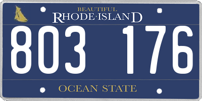 RI license plate 803176