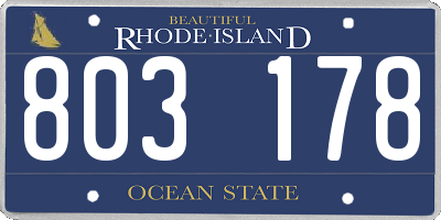 RI license plate 803178