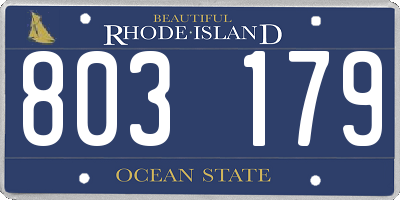 RI license plate 803179