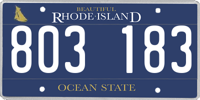 RI license plate 803183