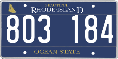 RI license plate 803184