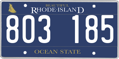 RI license plate 803185