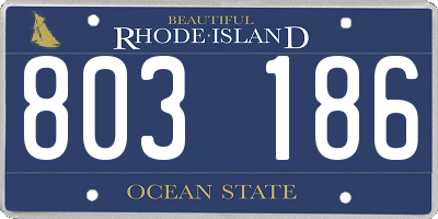 RI license plate 803186