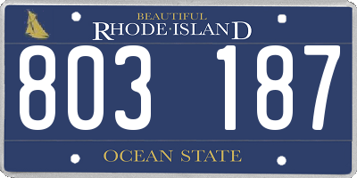 RI license plate 803187