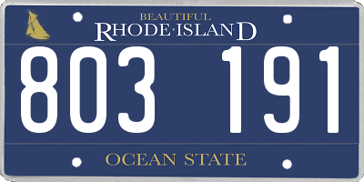 RI license plate 803191