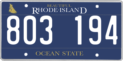RI license plate 803194