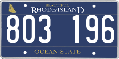 RI license plate 803196