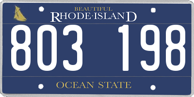 RI license plate 803198