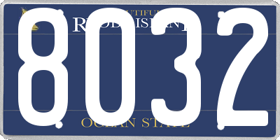 RI license plate 8032