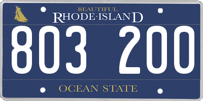RI license plate 803200