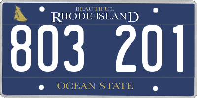 RI license plate 803201