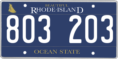 RI license plate 803203