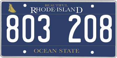 RI license plate 803208