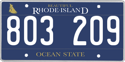 RI license plate 803209