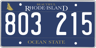 RI license plate 803215