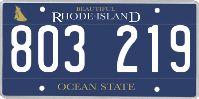 RI license plate 803219