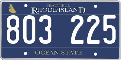RI license plate 803225