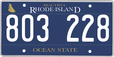 RI license plate 803228