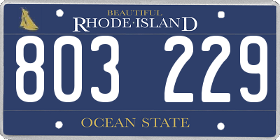 RI license plate 803229