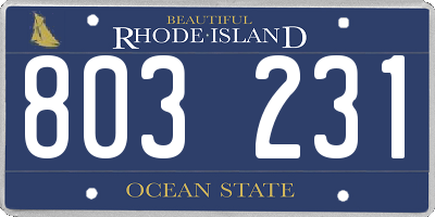 RI license plate 803231