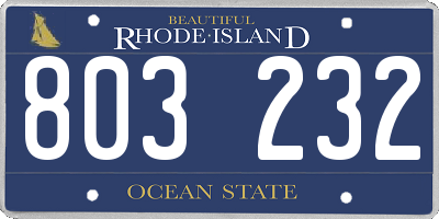 RI license plate 803232