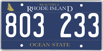 RI license plate 803233