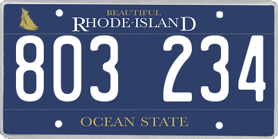 RI license plate 803234