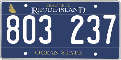 RI license plate 803237