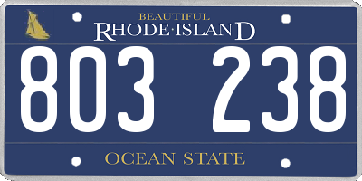 RI license plate 803238