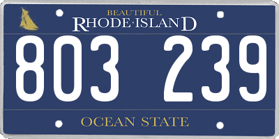 RI license plate 803239
