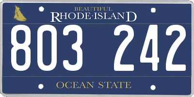 RI license plate 803242