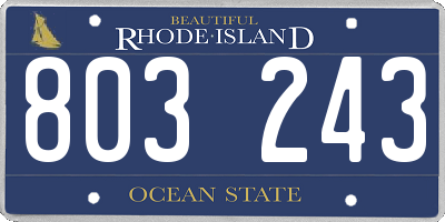 RI license plate 803243