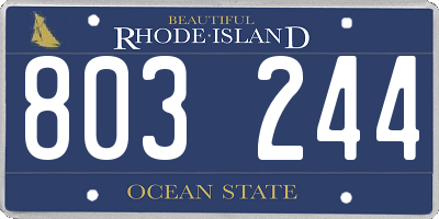 RI license plate 803244