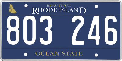 RI license plate 803246