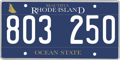 RI license plate 803250