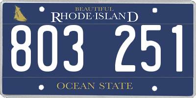 RI license plate 803251