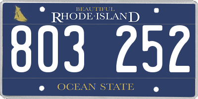 RI license plate 803252