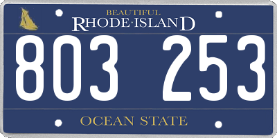 RI license plate 803253