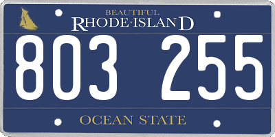 RI license plate 803255