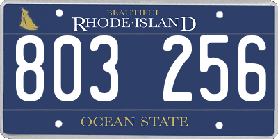 RI license plate 803256