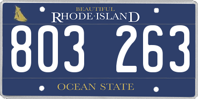 RI license plate 803263