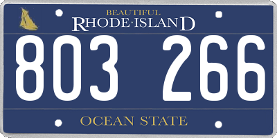 RI license plate 803266