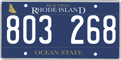 RI license plate 803268