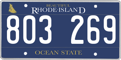 RI license plate 803269