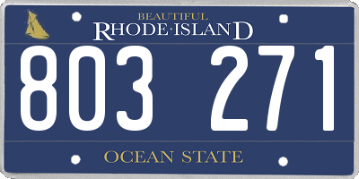 RI license plate 803271