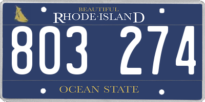 RI license plate 803274