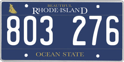 RI license plate 803276