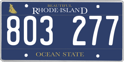 RI license plate 803277