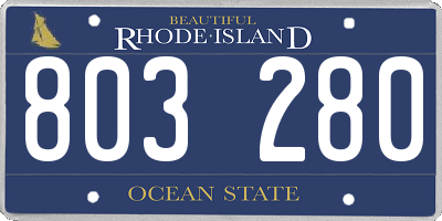 RI license plate 803280