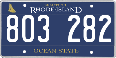 RI license plate 803282